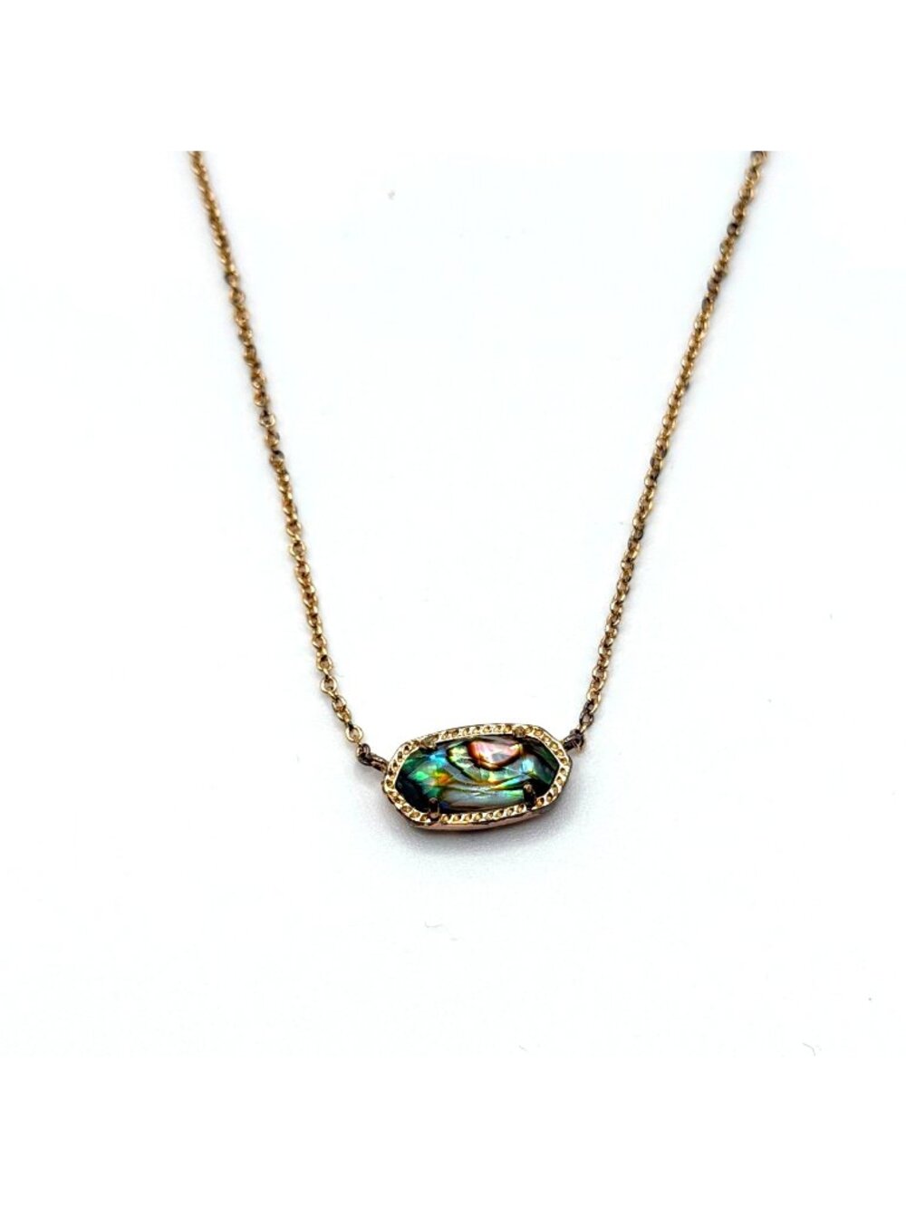 Kendra Scott Abalone Shell Pendant Necklace In Gold-Tone With Adjustable Chain 1